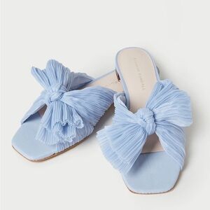 Loeffler Randall: Daphne Blue Bow Slide : Like new size 9.5